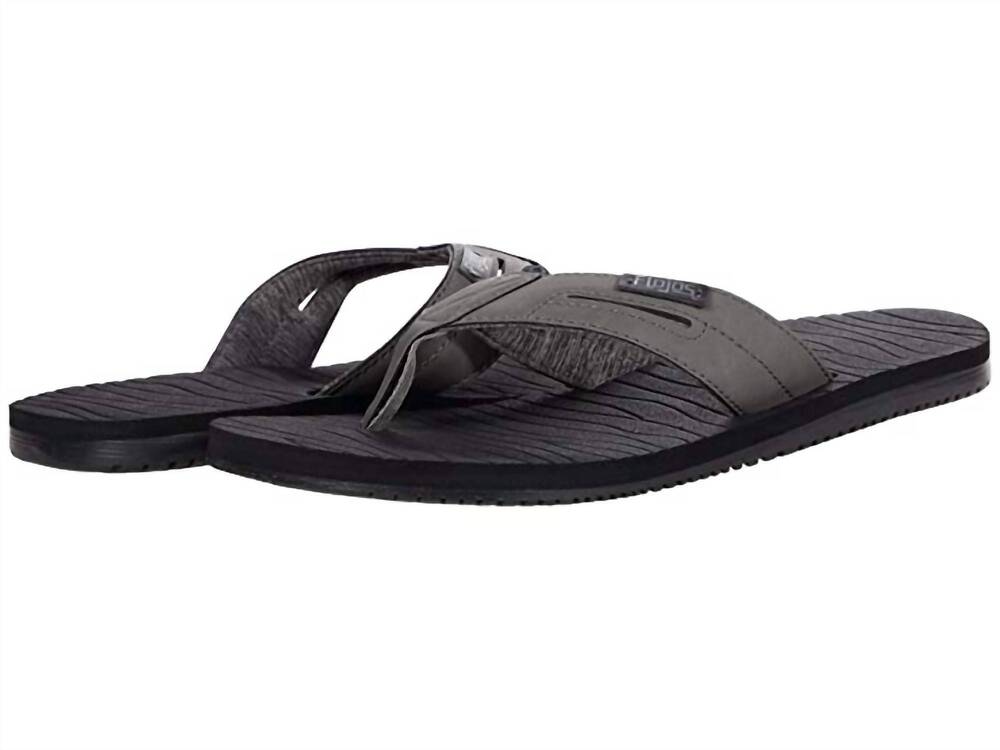 NEW FLOJOS men's waverunner flip flops sandals in gray/black